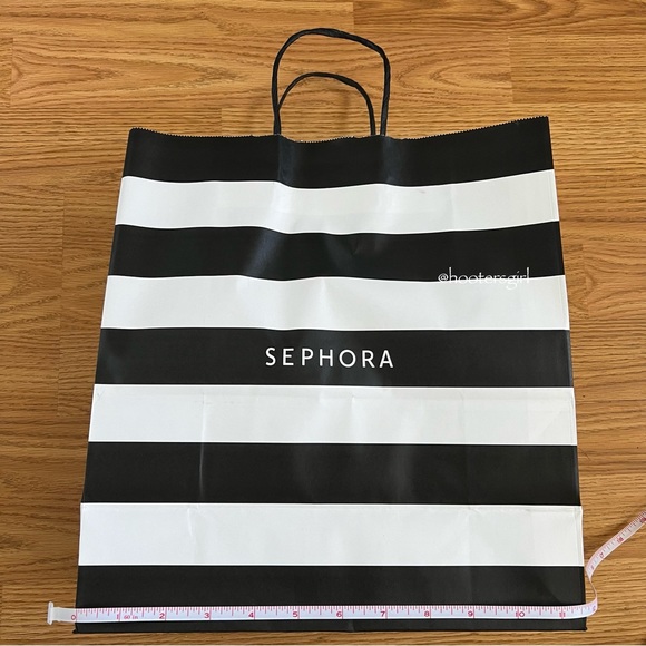 🖤🤍Set of 4 Large Sephora Black & White Stripe Bags🤍🖤 - Picture 2 of 6